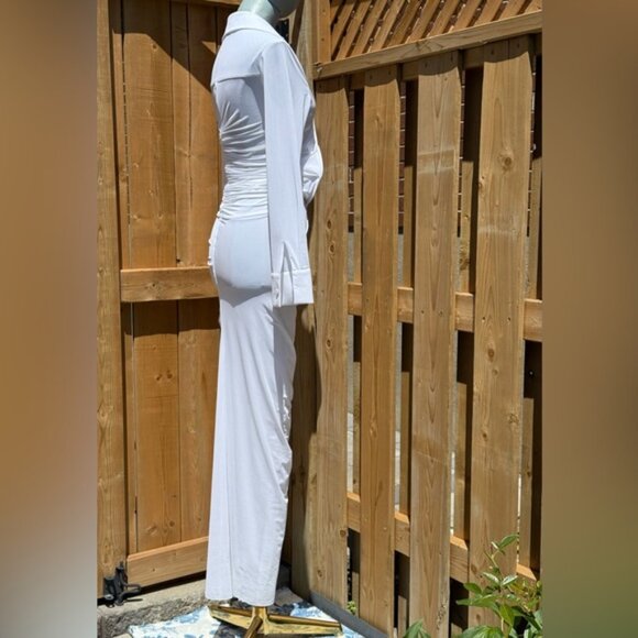 🆕 CHRISTOPHER ESBER 🧿 NWOT Venus Plunge Shirt Maxi Dress, White - Sz AU8 US 4 - Picture 7 of 16